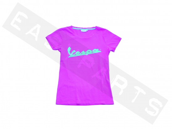 Camiseta VESPA 'Logo verde' rosa mujer